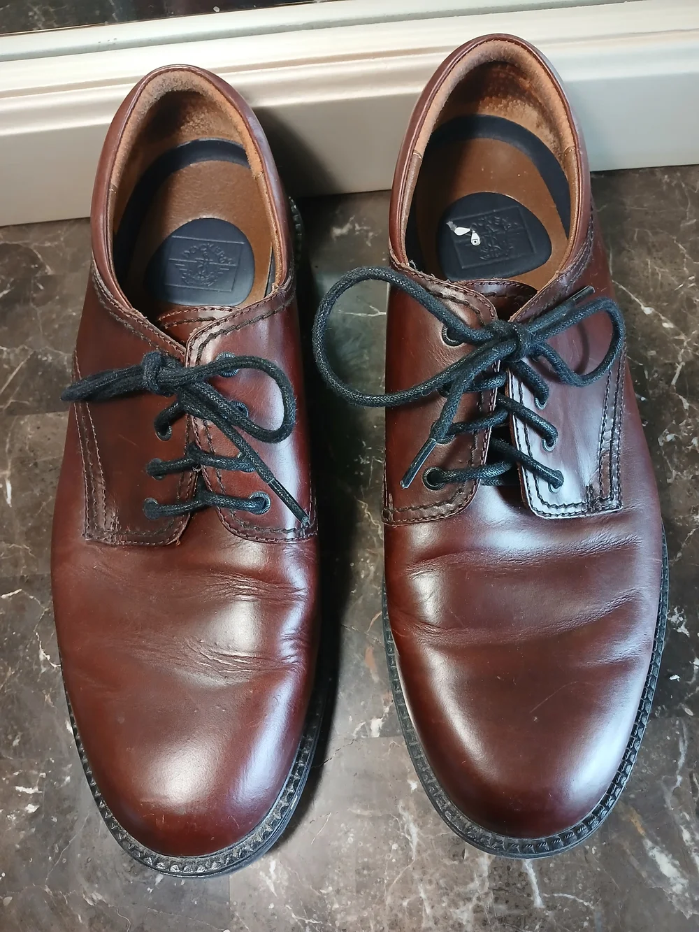 Men's Brown Leather Derby Shoes - Polished Casual Oxford